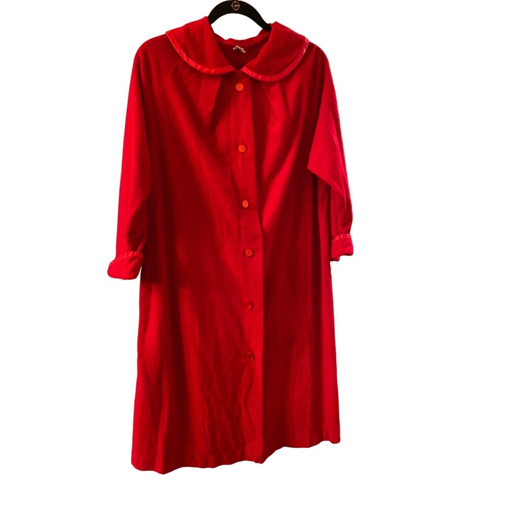 Gaymode JC Penny Red Vintage 1970s Velour Robe Size Medium